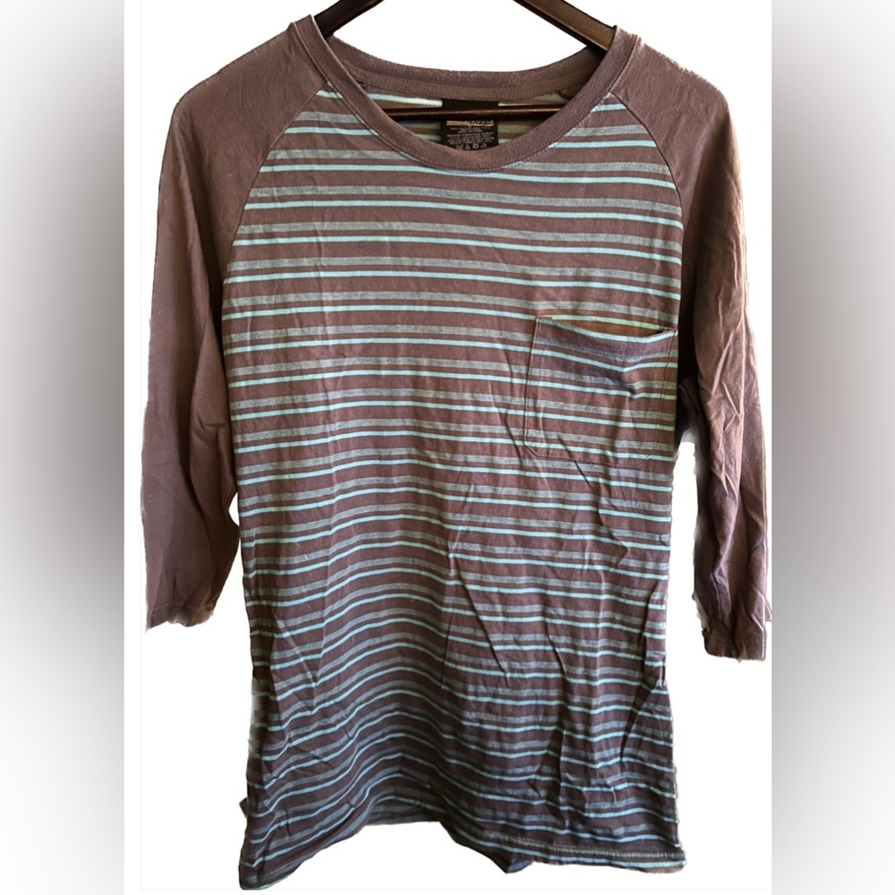 TEAL AND GREY BASEBALL TEE